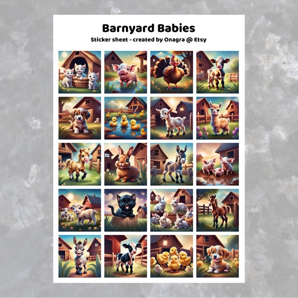 3 /💲20 Stickers! Cute baby farm animal stickers - Picture 2 of 3